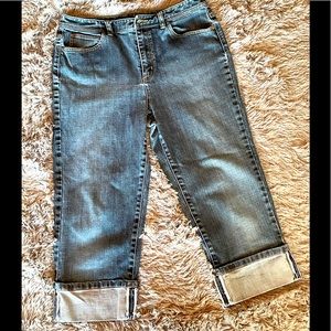 Talbots Stretch cuffed denim capris size 12